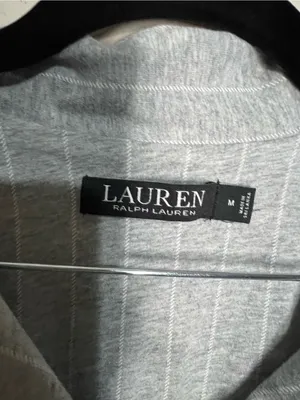 Lauren Ralph Lauren Essentials Bingham Knits Gray White Striped Capri Pajama Set thumbnail 6