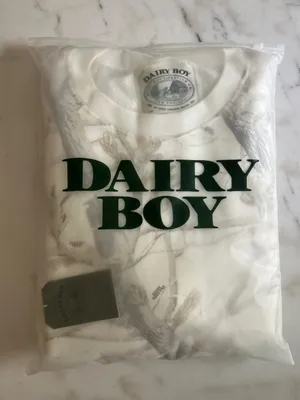 Dairy Boy Woodland Camo White Gray Oversized Crewneck thumbnail 3