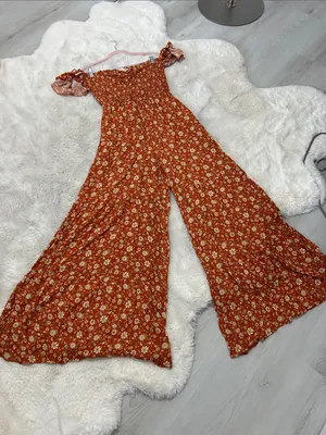 Chrysanthemum Smocked Off Shoulder Wide Leg Jumpsuit thumbnail 3