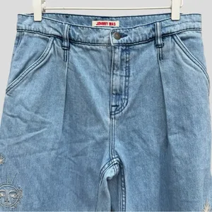 Johnny Was Noah Pleated High Rise Embroidered Trouser Jean thumbnail 6