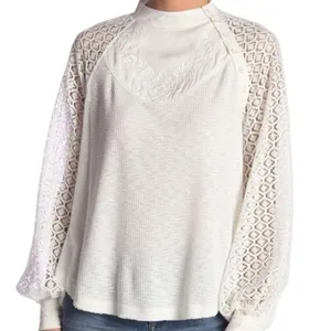 Free People White Embroidered Sweater Women Size Small | 8-18 thumbnail 9