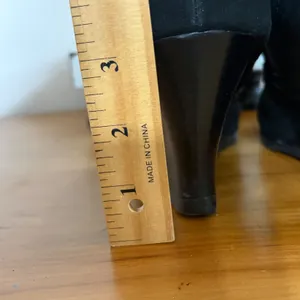 Relativity Tatum Black Suede Wedge Knee High Boots Womens 9M Side Zip Moc Toe‎ thumbnail 7