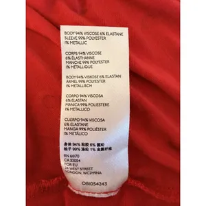 Maeve Anthropologie Red Geometric Dot Mixed Media Ruffle Tie Neck Blouse Medium thumbnail 9