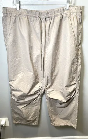 Abercrombie & Fitch Women's Cotton Nylon Wide Leg‎ Pants Beige Tan Size XL thumbnail 1