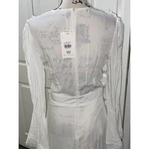 Muy Muy Fancy Cottage Core Lace Embroidered Bell Sleeves White Maxi Dress Sz Sm thumbnail 15