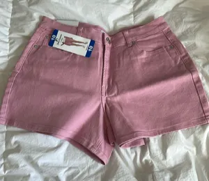 Juicy Couture Pink Denim Jean shorts, Size 10, 4” inseam, NWT thumbnail 1