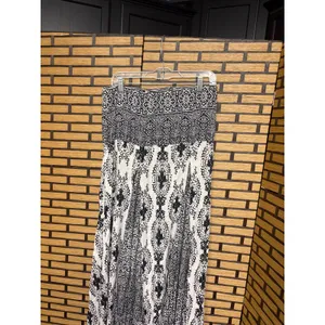 Free People Black And White Boho Strapless‎ Maxi Dress Size Small thumbnail 4