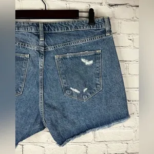 Arizona Hi‎ Rise Distressed embroidered flower denim cut off shorts size 17 NEW thumbnail 9