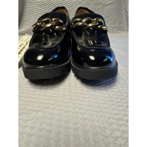 MACNMEUU Chunky Platform Loafer Comfort‎ Slip On Chain Faux Leather Women's 9 thumbnail 4