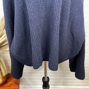 Topshop Drop shoulder Pullover Mock Neck Oversized Sweater Blue Size L US 12 thumbnail 3