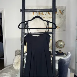 Aritzia Wilfred Fable Dress Black Mini Bustier Sweetheart Tie Strap Women's 0 thumbnail 13