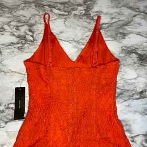 Lulus Happy Glow Lucky Orange Lace Midi Dress thumbnail 5