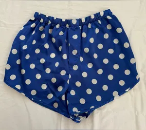 Vintage Victoria’s Secret‎ Blue Polka Dot Satin Tap Shorts Size M thumbnail 1