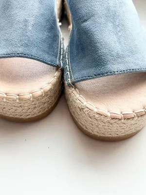 Blue Suede Slide Sandals for Women Size 8 thumbnail 2