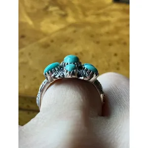 Royston Turquoise Sterling Silver Ring Size 7 Blue thumbnail 2