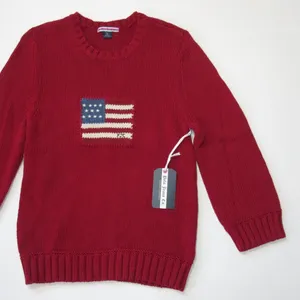 NWT Polo Jeans Co Ralph Lauren American Flag Cotton Crewneck in Red Sweater L thumbnail 2