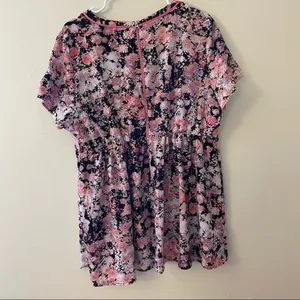 Motherhood Maternity pink floral top ruched vintage single‎ stitch women’s shirt thumbnail 9
