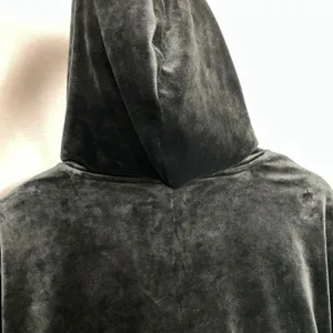 Felina Velour Zip-Up Hoodie Sweatshirt Jacket Black Pockets Women Size Medium thumbnail 12