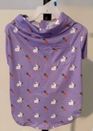 Lavender nwt size medium Bunny & Carrot Short Sleeve Tee pet dog cat apparel thumbnail 1