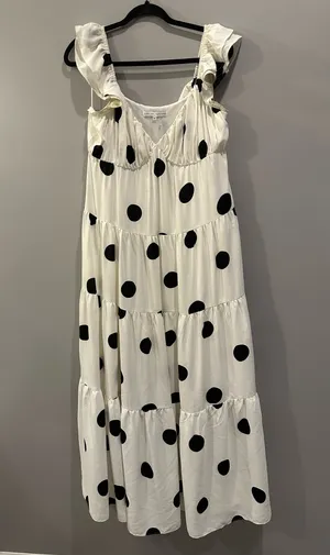 English Factory Polka Dot Flutter Sleeve Maxi Dress thumbnail 5
