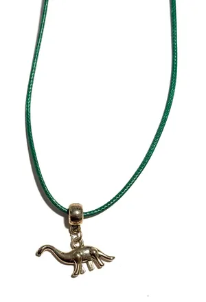 Dinosaur charm necklace Green thumbnail 1