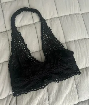 Aerie Halter Black Lace Bralette thumbnail 1