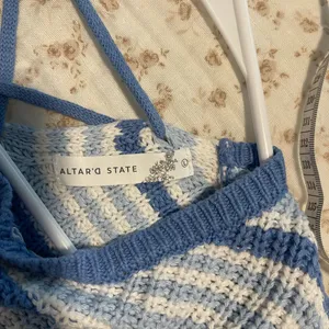 Altar'd State Blue and White Striped Top thumbnail 3