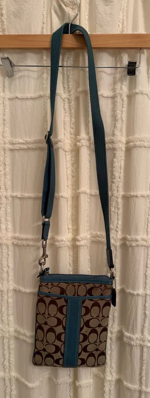 Coach Brown and Blue Crossbody Bag thumbnail 1