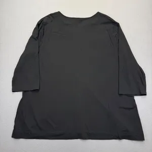 Lauren Ralph Lauren Womens 2X Black Cotton Split Neck 3/4 Sleeve Tunic Top‎ thumbnail 8