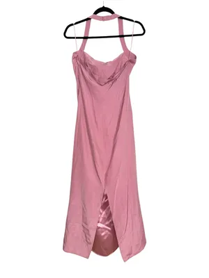 NWT Reformation Alli Halter Silk Midi Maxi Dress 8 in Sugar Plum thumbnail 5