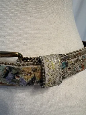 Vintage Paul Harris Embroidered Multicolor Sparkles Waist Belt thumbnail 2