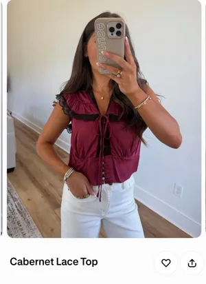 Shop the Muse Cabernet Lace Top Red thumbnail 2