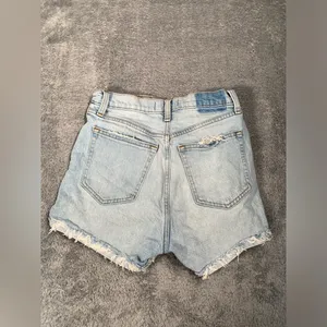 Abercrombie & fitch high rise Light Blue Distressed Denim Shorts 25/0 curve love thumbnail 7