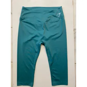 Gymshark Training High Waisted‎ Cropped Capri Leggings Teal Blue XXL B1A1U thumbnail 8