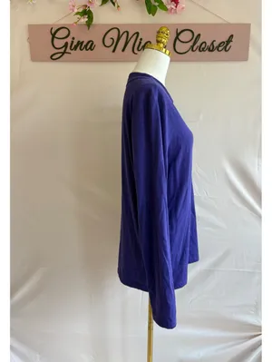 Michael Kors Medium Purple Long Sleeve Crew Neck Shirt thumbnail 4