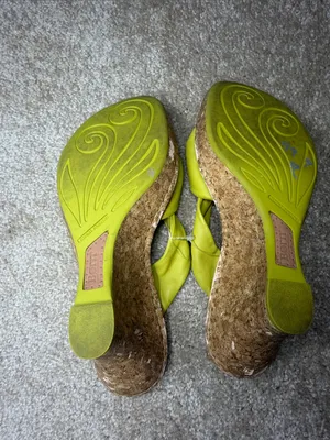 Born drillers Lime Green Knotted Slide Sandals Size 8 thumbnail 4