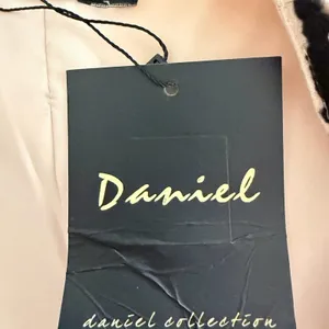 Daniel Collection Embroidered Vest Small NWT Ecru Black Boho Tie Front Cropped thumbnail 11