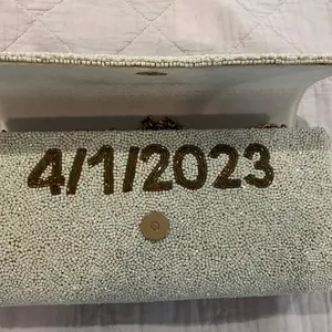 PRETTY ROBES Custom Hand Beaded Clutch Bridal Wedding Bride Bag thumbnail 3