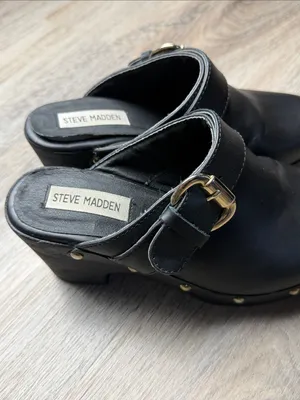 Steve Madden Leather Studded Platform Clogs – Women’s Size 6M thumbnail 5
