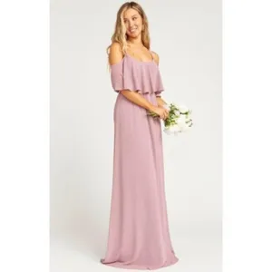 Show Me Your Mumu SMYM Caitlin ruffle maxi dress in antique rose pink NEW XS thumbnail 3