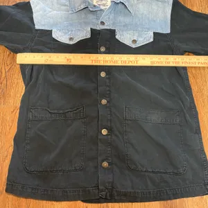 Levis Oversized Cowgirl Mix Up Two Tone Denim Chore Jacket Womens‎ S western thumbnail 4