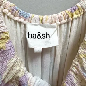 Ba&sh Noma Printed Maxi Dress Off Shoulder Ruffle Pastel Floral Size S thumbnail 9