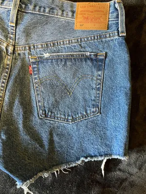 Levi’s 501 cut-off distressed button denim shorts 32 thumbnail 9