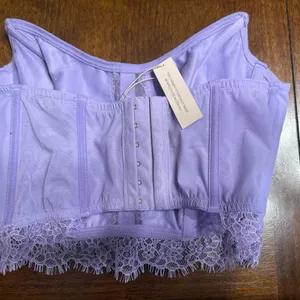 NWT Victoria's Secret DREAM ANGELS Floral Embroidery Purple Strapless Corset Top thumbnail 5