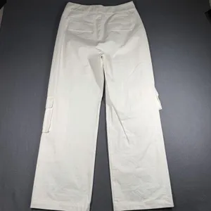 Grey Lab Cargo Pants Womens L White Wide Leg Cotton Twill Utility Pockets Casual thumbnail 9