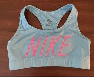 Nike DRIFIT Victory Compression Medium-Impact Sports Bra Size SmallBlue Pink thumbnail 1