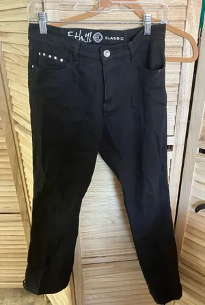 Ethyl Classic Black Studded Pocket Jeans 6 thumbnail 1