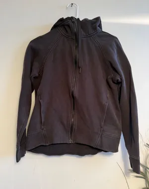 Lululemon Scuba Full Zip Hoodie Dark Charcoal Faded Black Fleece Size‎ 6 thumbnail 1