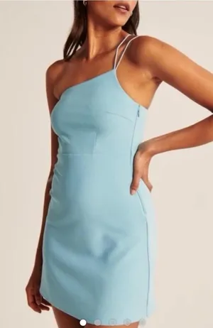 Abercrombie & Fitch Baby Blue One-Shoulder Mini Dress thumbnail 1