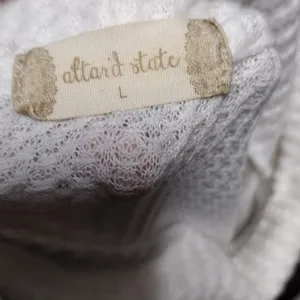Altar'd State Cream Turtleneck Waffle Knit Sweater thumbnail 3